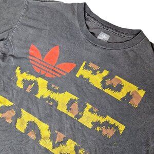 Vintage Adidas Men's Leopard Cheetah T Shirt Medium Black Gold